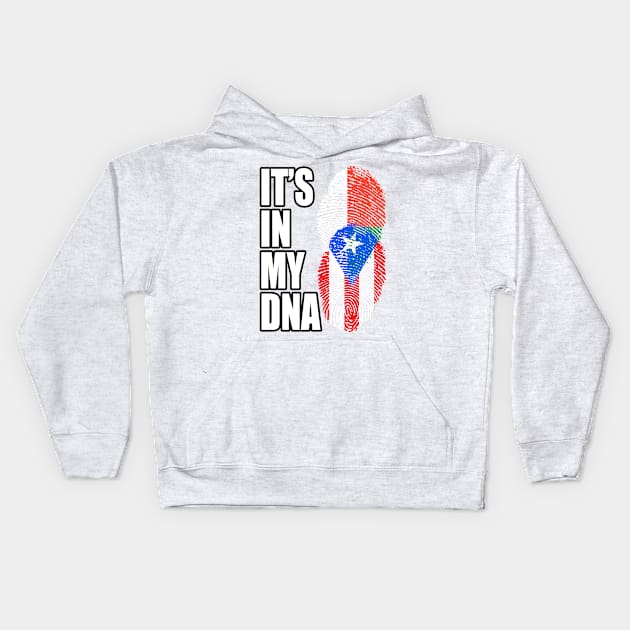 Puerto Rican And Malagasy Mix DNA Flag Heritage Kids Hoodie by Just Rep It!!